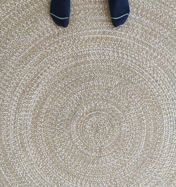 Handmade Natural Color Round Wool Rug BR-051