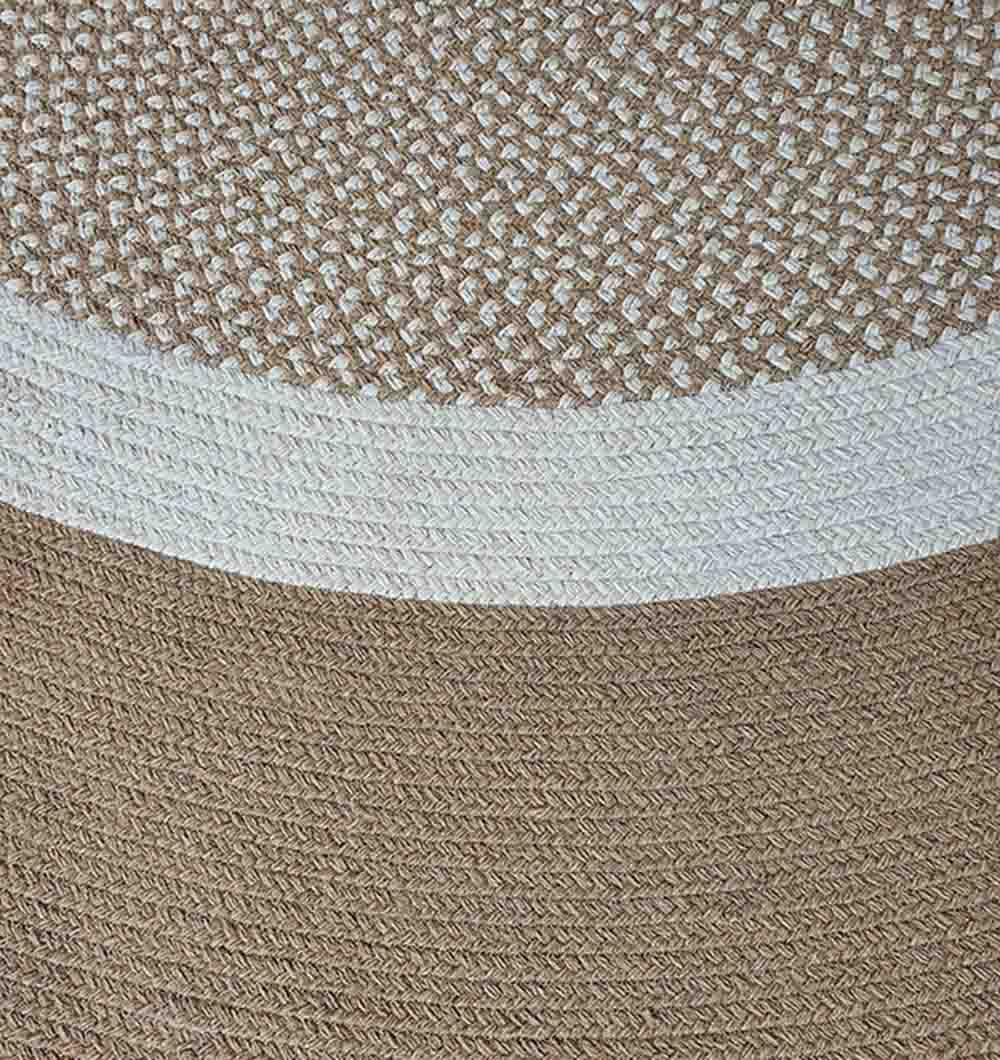 Wool Round Rug Natural And White Color BR-063