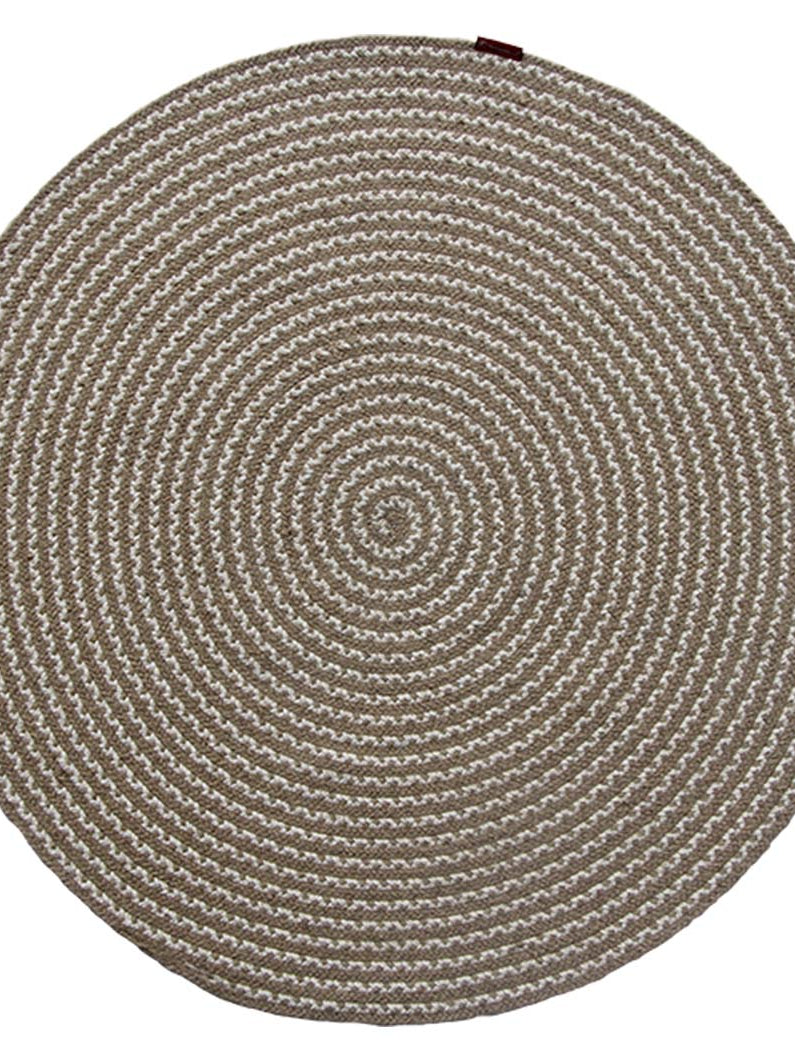 Wool Round Rug Natural And White Color BR-064