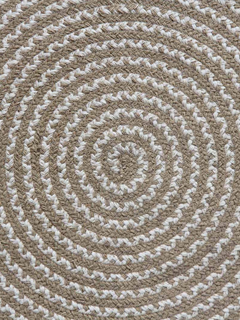 Wool Round Rug Natural And White Color BR-064