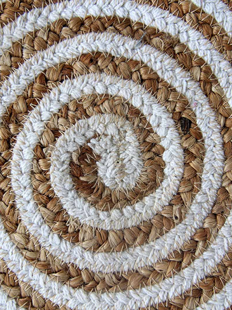 Cotton And Jute Round Rug BR-065