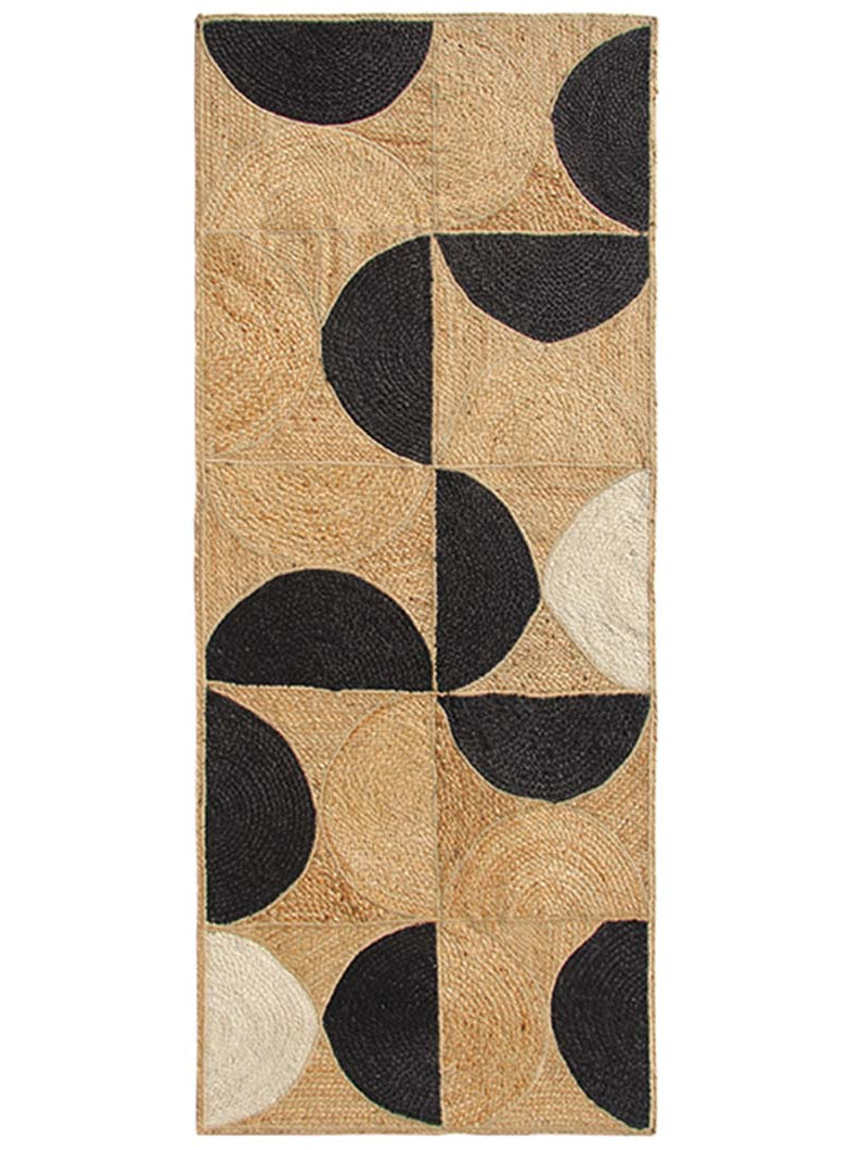 Natural And Black Jute Rug Rectangle BR-070