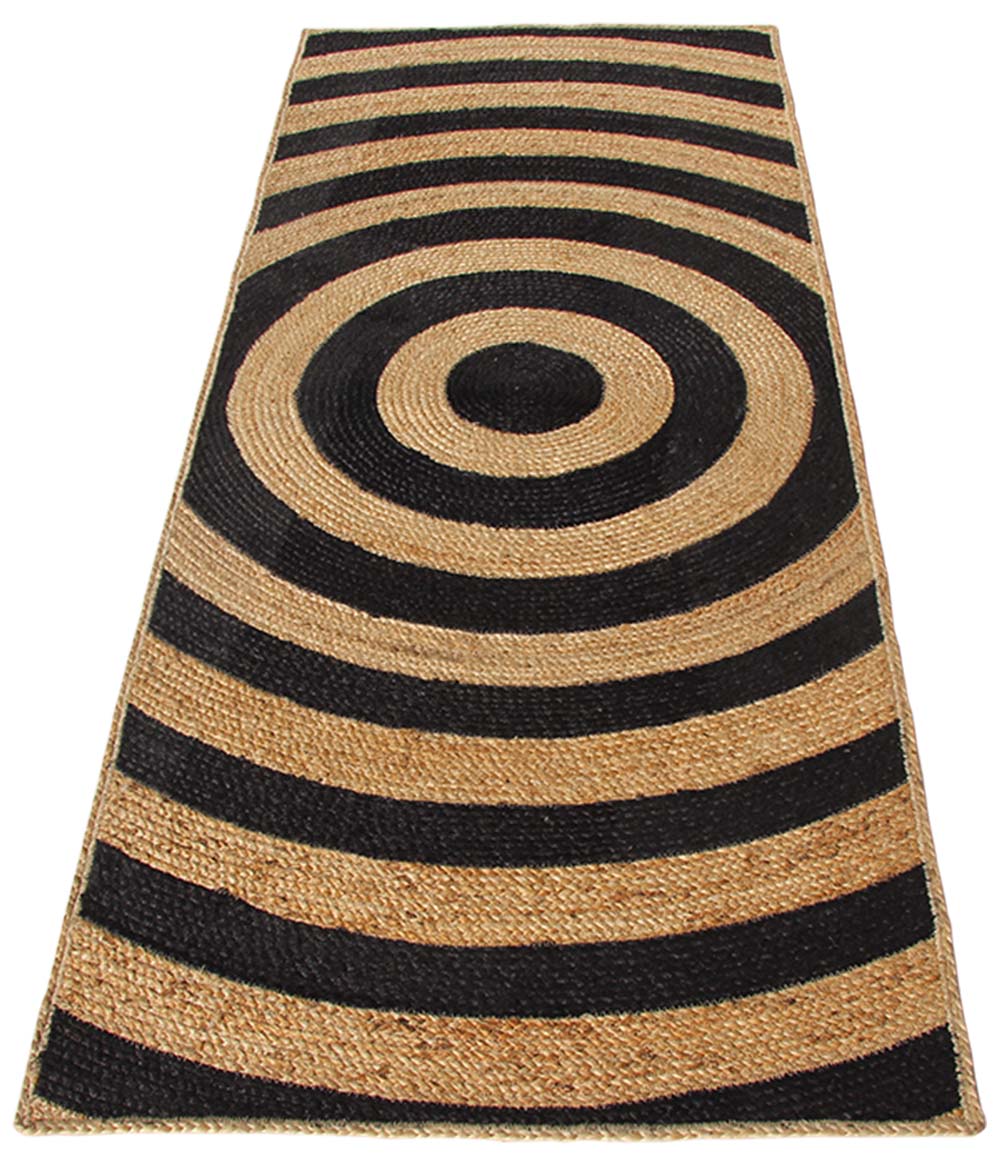 Jute Rug Natural And Black Rug Br-058