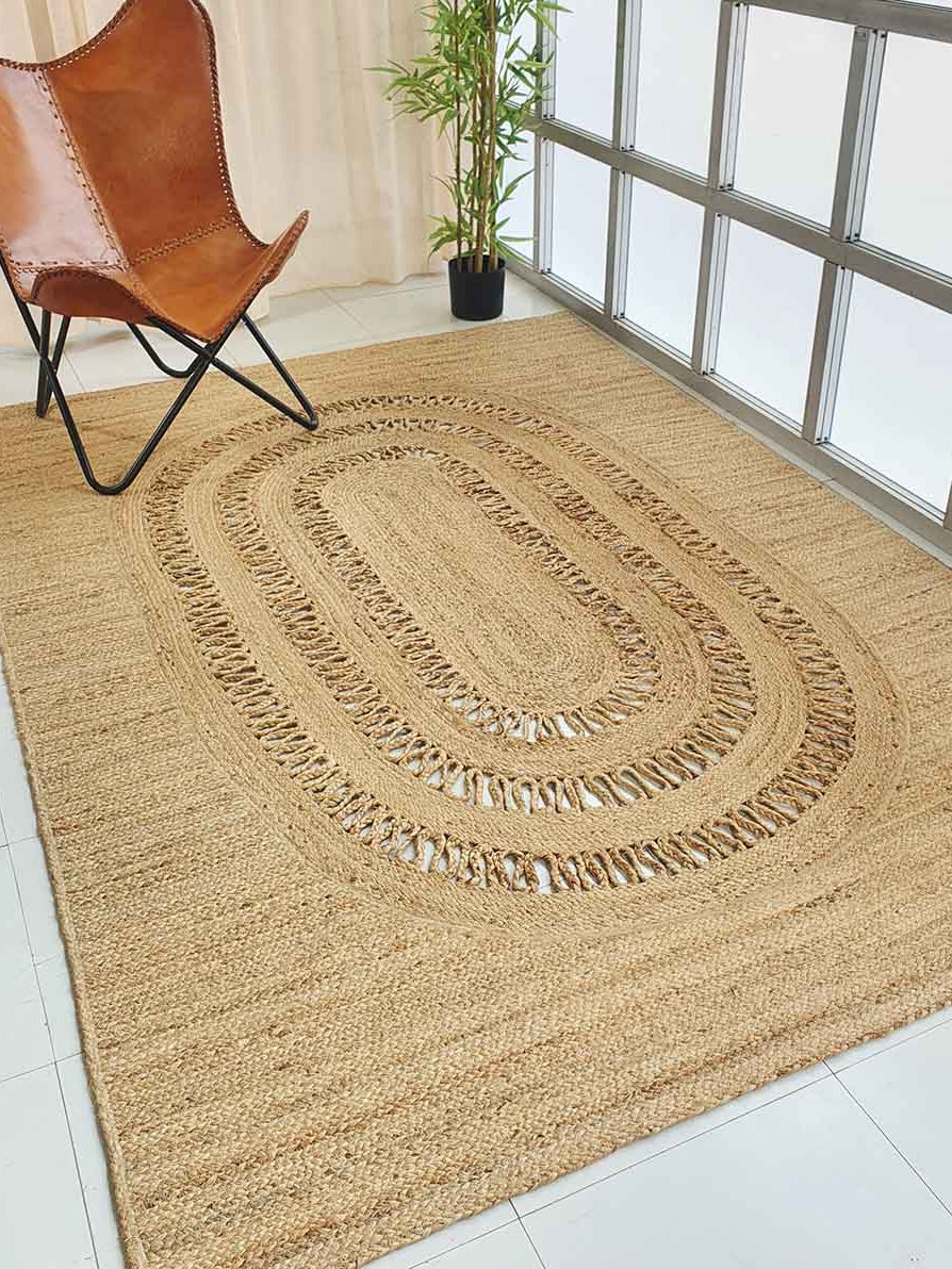 Jute floor area rug BR-085 for living room rug.