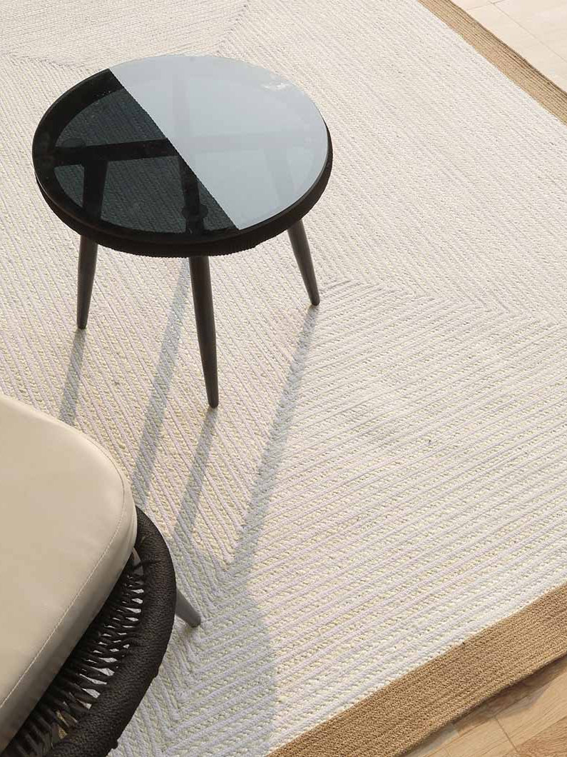 Natural Bleach White Color Jute Rug For Home Decor BR-089