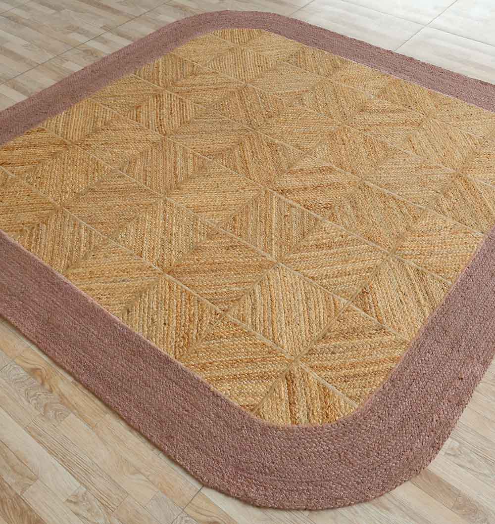 Natural & Rust Color Braided Outdoor Rug - BR 094