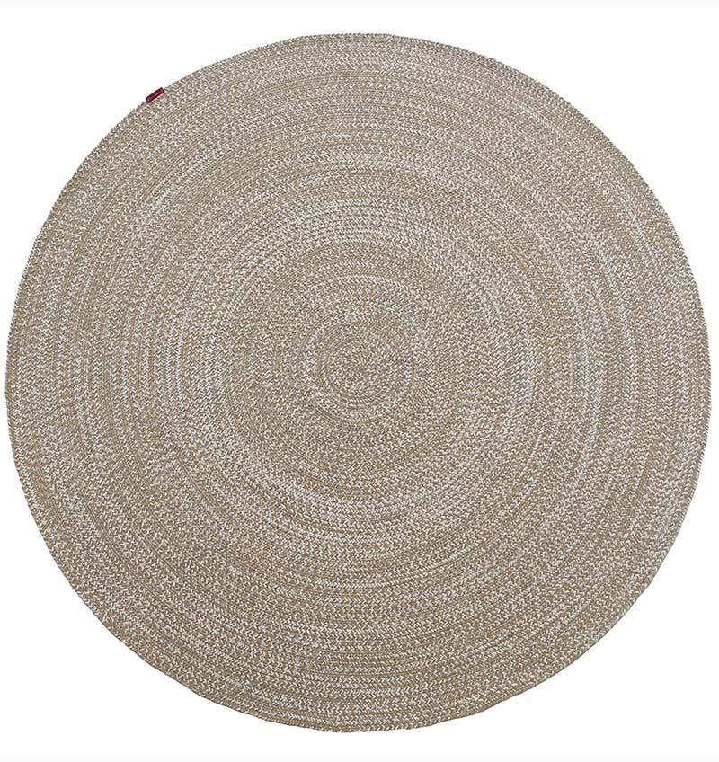 Handmade Natural Color Round Wool Rug BR-051