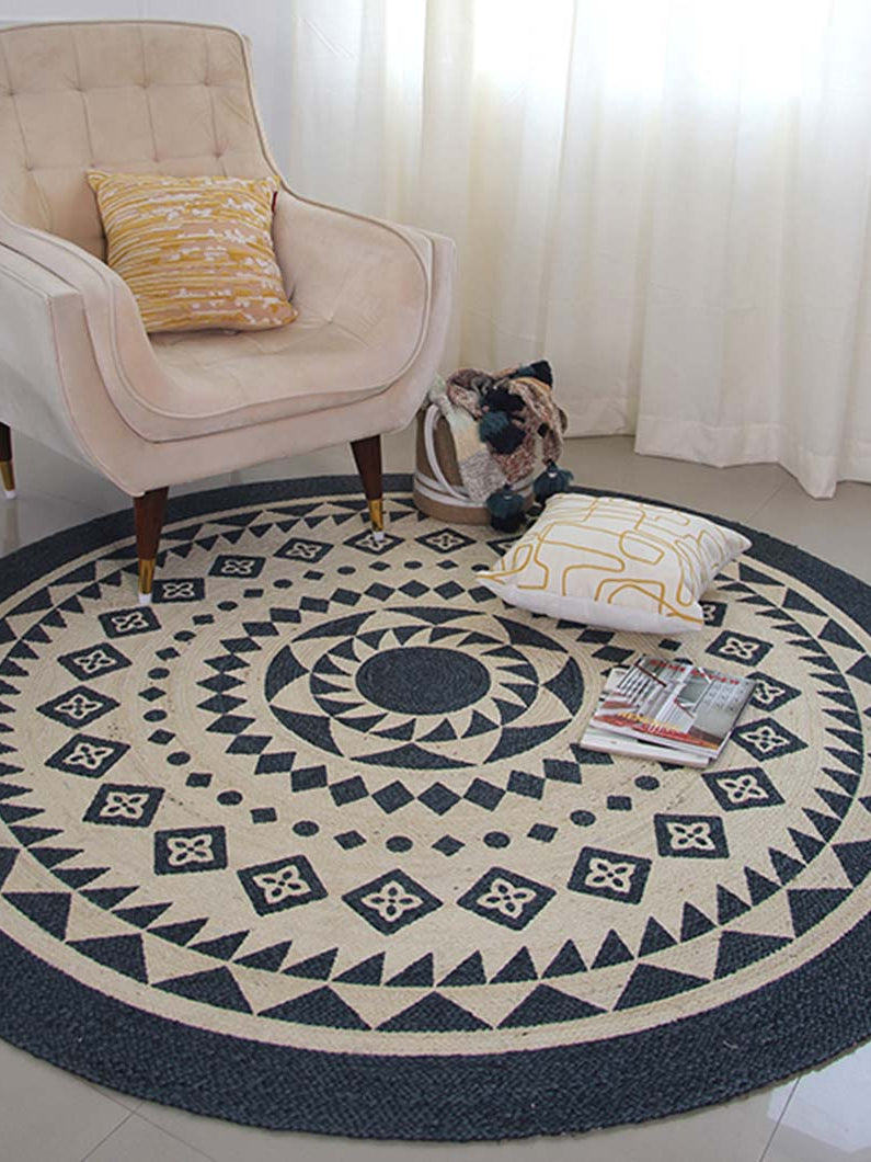 Handmade Round Jute Rug For Home Decore BR-075