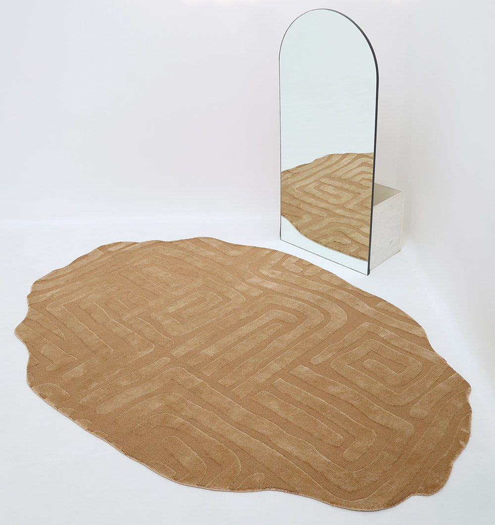 Amazing Brown Color Unshape Decor Rug- CMN 26 (200x300cm)