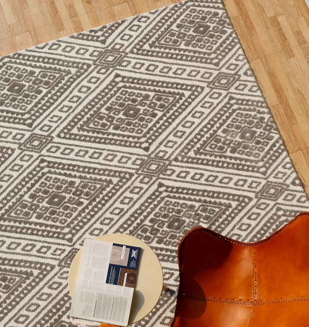 Grey & White Color Home Decor Novara Rug  - CMN 54 (180X280cm)