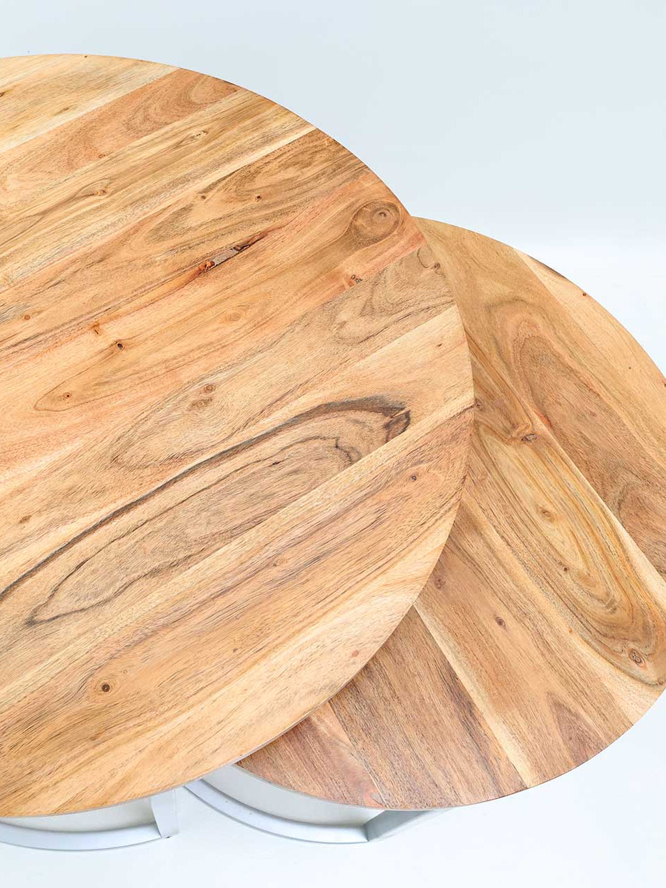 Top-down view of the nesting set, demonstrating the space-saving design perfect for compact or open areas.