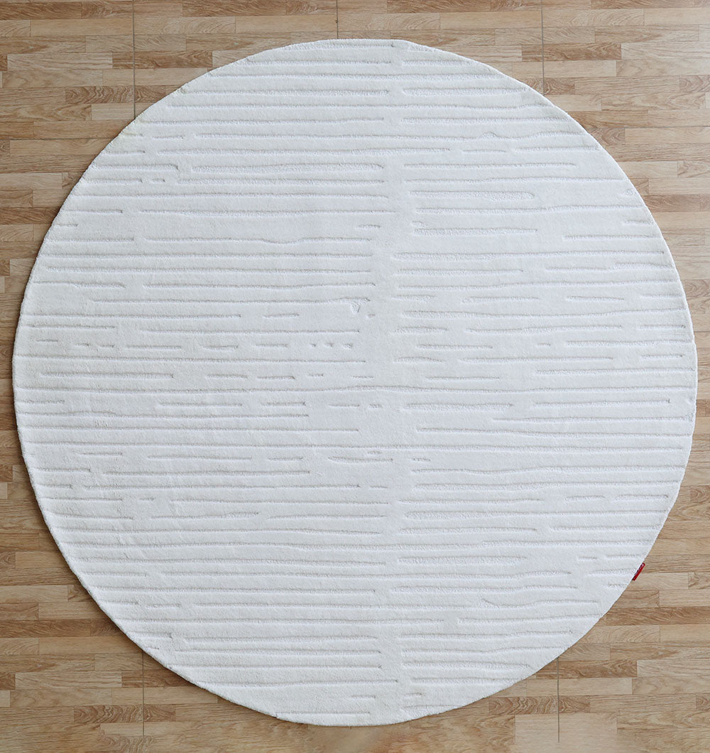 Handmade Rug White Color Living Room HTB-013 (200cm)