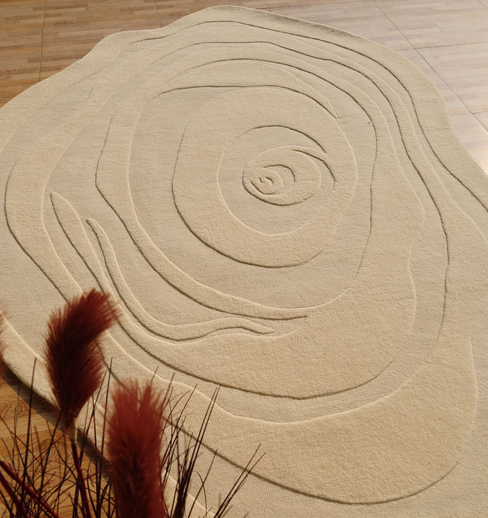 Natural White Color Handmade Rug - HTW 100 (200X300 cm)