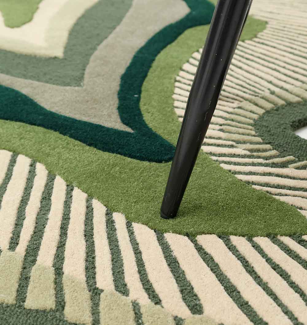 Handmade Organic Green Shaped Rug - HTW 123 (200cm)