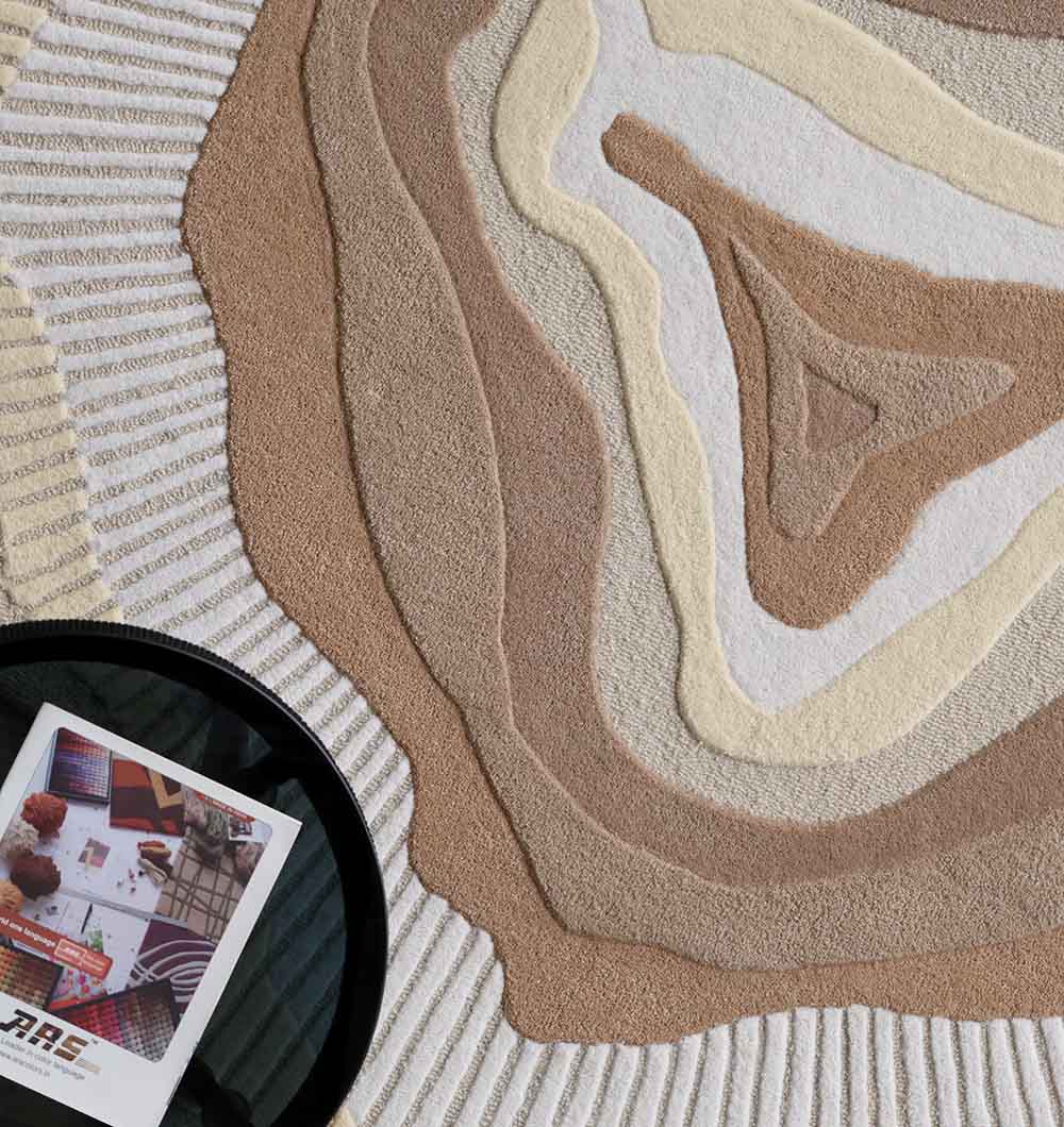 Handmade Shape Wool & Cotton Earth Tone Rug HTW 124 (200cm)