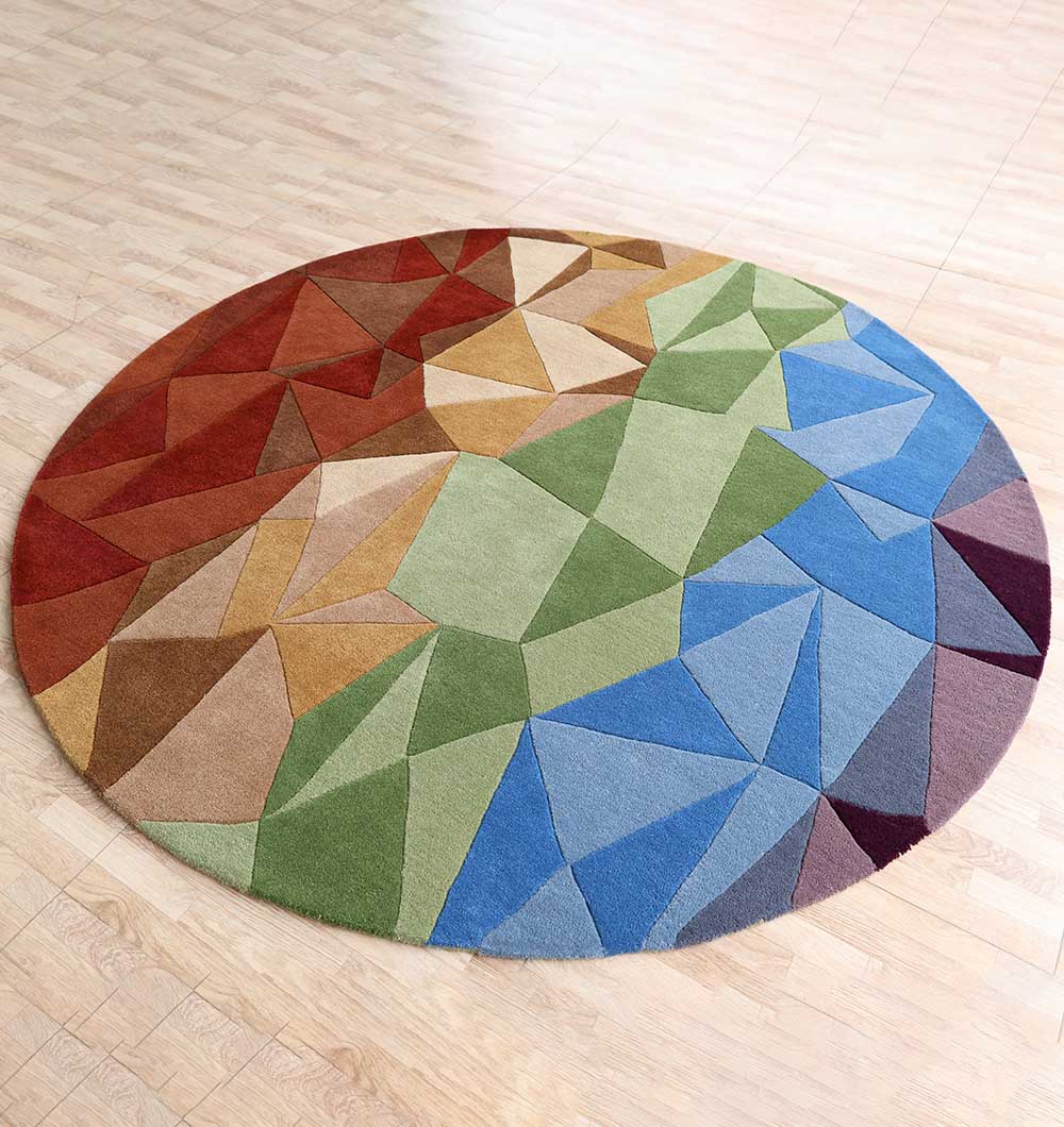 Multicolor Modern Geometric Round Rug HTW 130 (200cm)