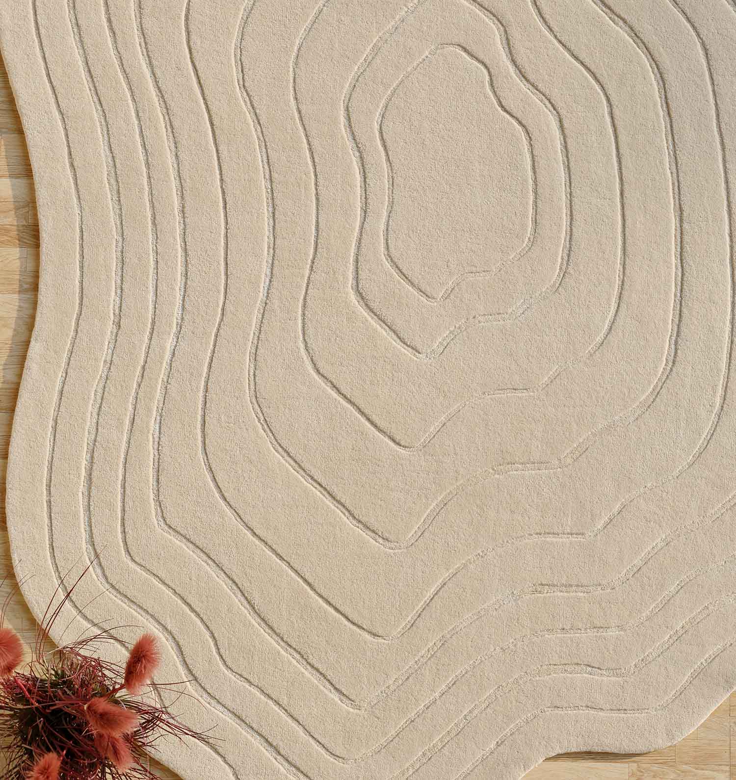 Handmade Area Rug Off-White Color HTWV-108