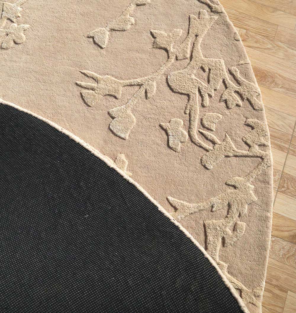 Home Decor Handmade Beige Color Area Rug  HTWV-115