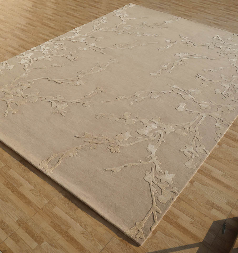 Home Decor Handmade Beige Color Area Rug  HTWV-115