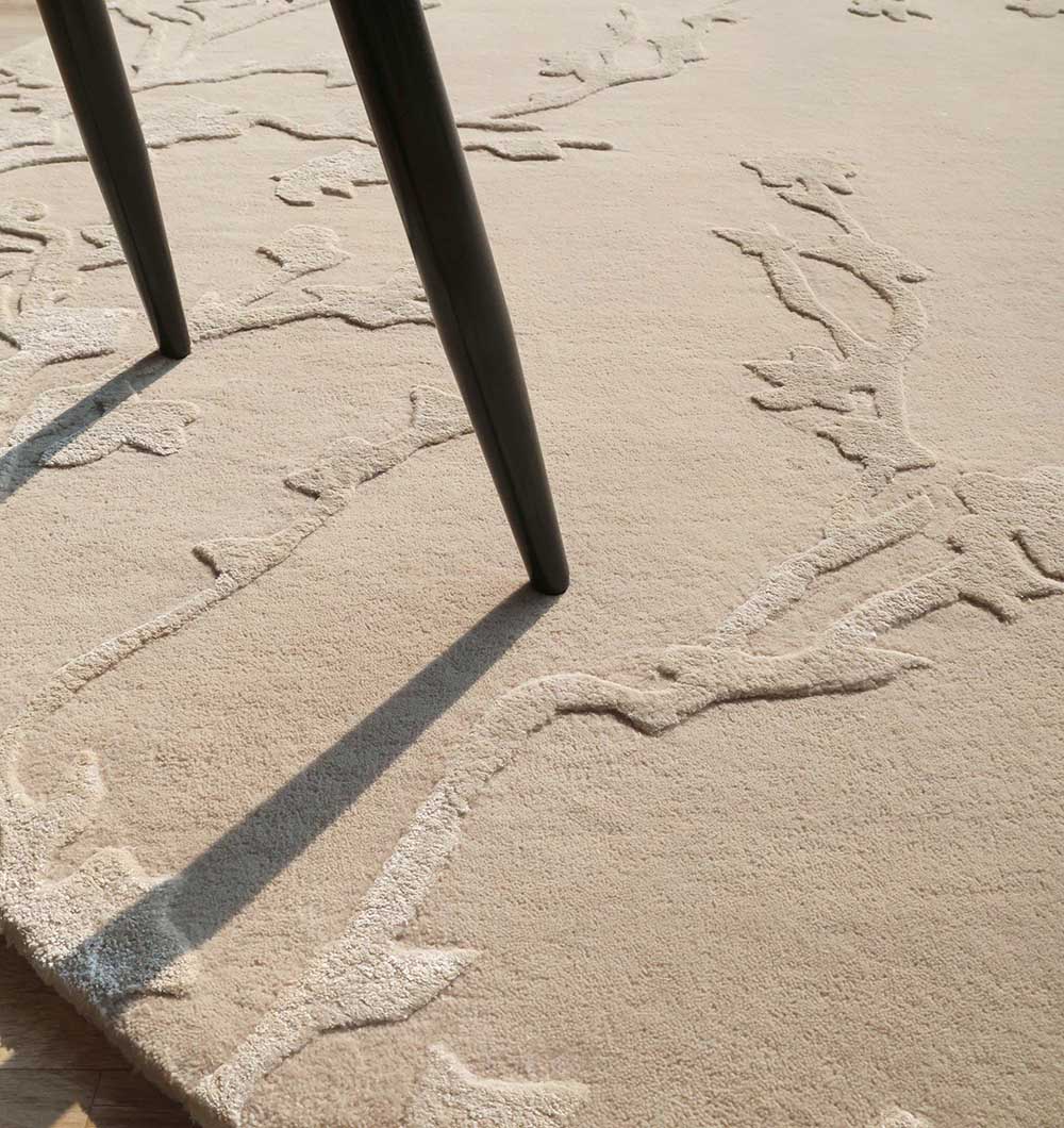 Home Decor Handmade Beige Color Area Rug  HTWV-115