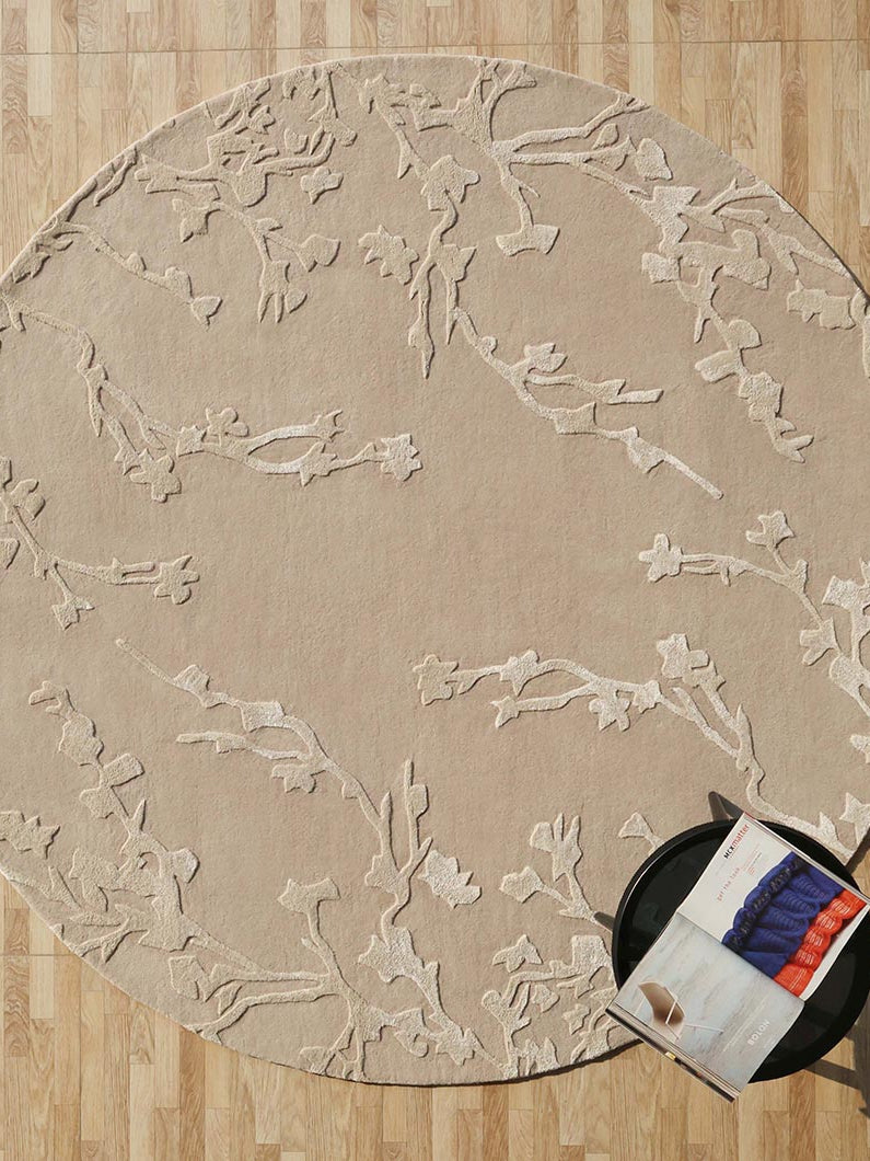 Home Decor Handmade Beige Color Area Rug  HTWV-115