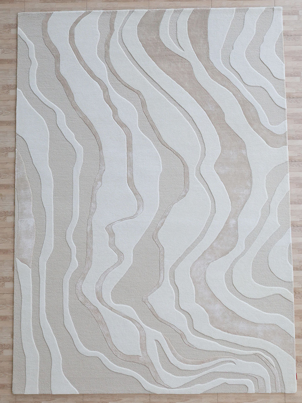 Handmade Multi Color area rug, expertly crafted from a blend of wool, viscose, and cotton for enhanced durability.