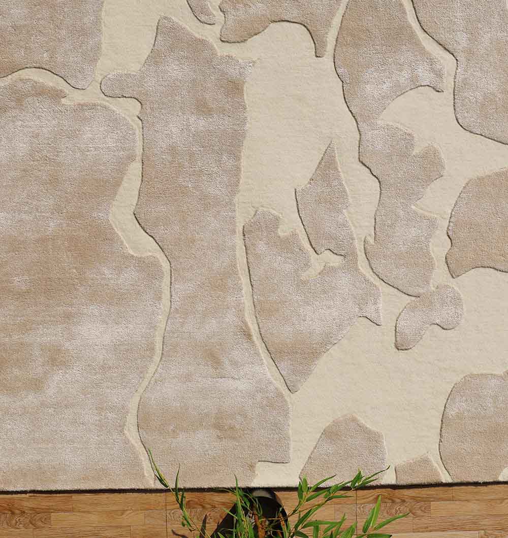 Handmade Living Room Rug Beige Color HTWV-132