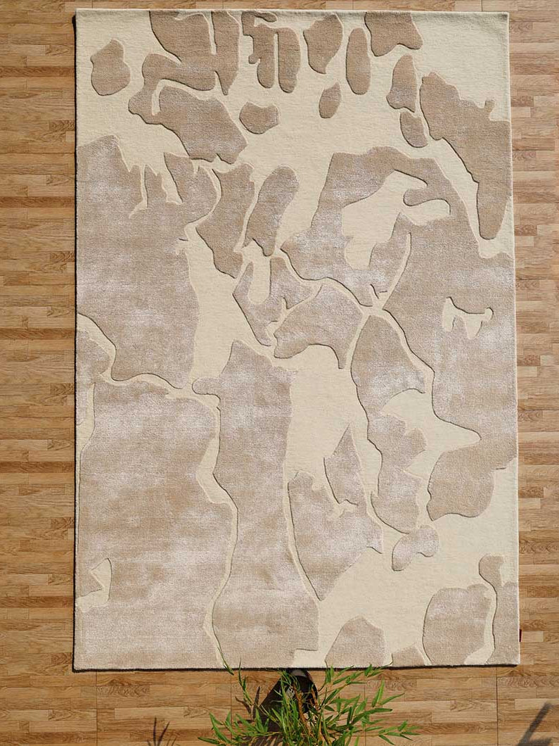 Handmade Living Room Rug Beige Color HTWV-132