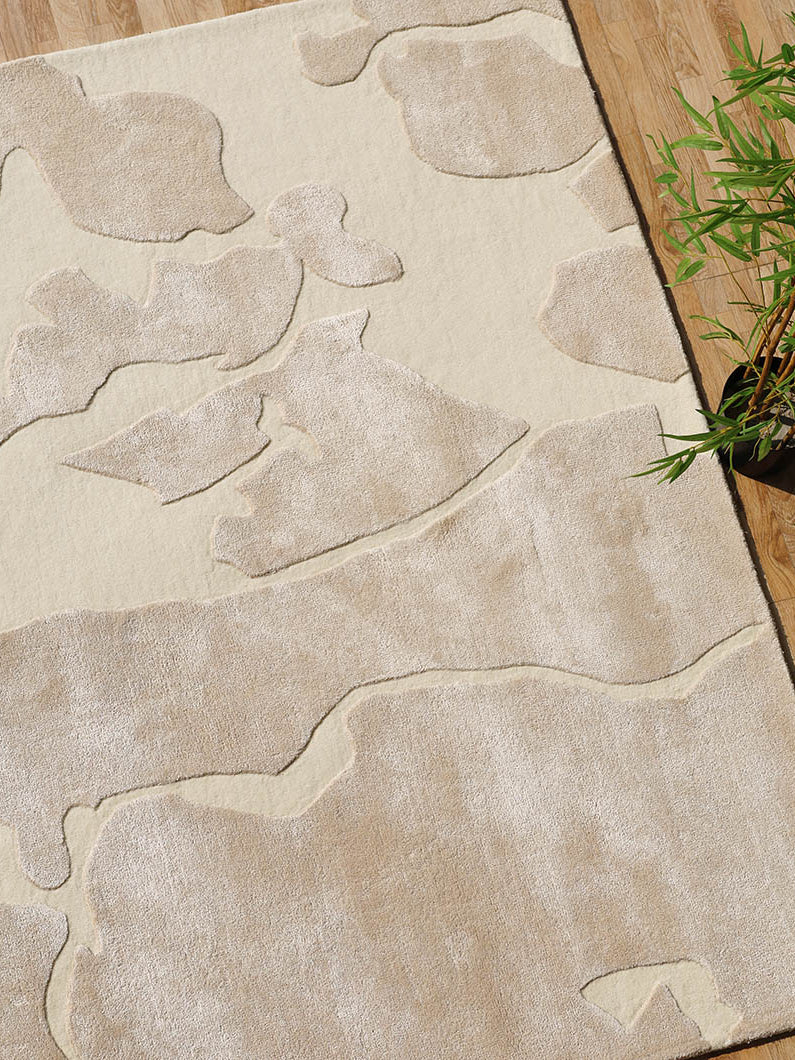 Handmade Living Room Rug Beige Color HTWV-132