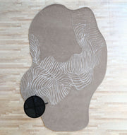 Handmade decor area rug in natural white, displaying superior quality and aesthetic sophistication.