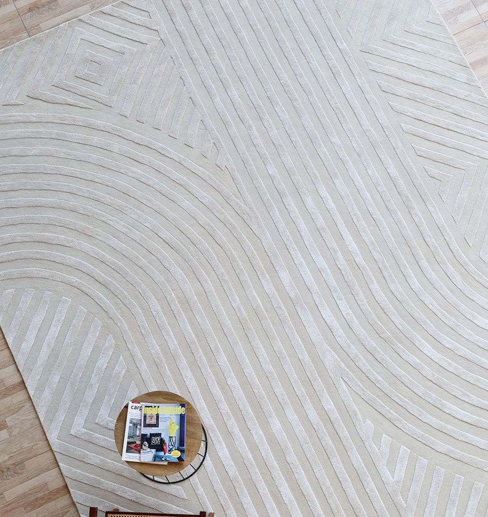 Natural White Color Handmade Area Rug - HTWV-142 (300x400 cm)