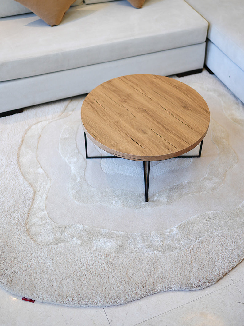 Layered Shaped Round 200 cm Handmade Rug HTWV-148