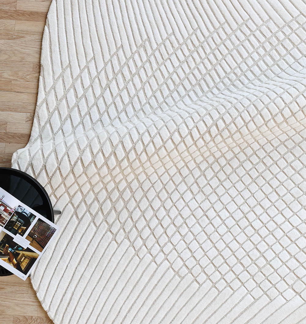 Luxury Textured White Carpet HTWV-153 Handmade – 200×300 cm