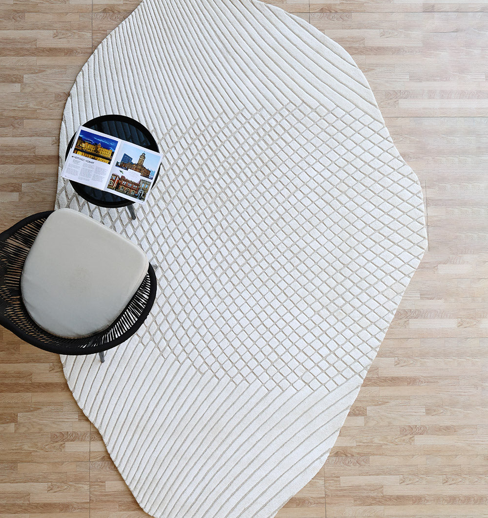 Luxury Textured White Carpet HTWV-153 Handmade – 200×300 cm