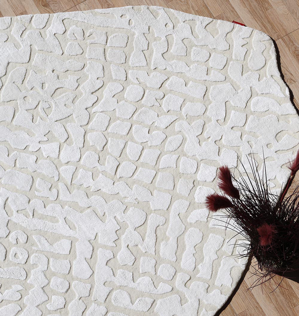 Handcrafted Textured White Carpet HTWV-154 – (200×300) cm