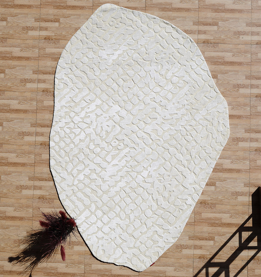Handcrafted Textured White Carpet HTWV-154 – (200×300) cm