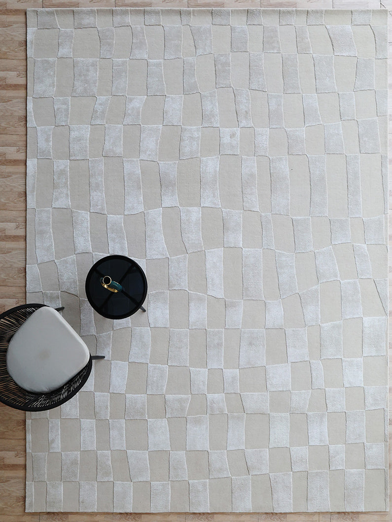 Geometric Textured Beige Carpet HTWV-159 Handmade – 300×400 cm