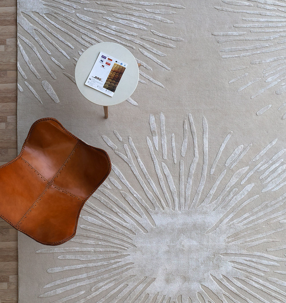 Radiant Pattern Beige Carpet HTWV-160 Handmade – 300×400 cm