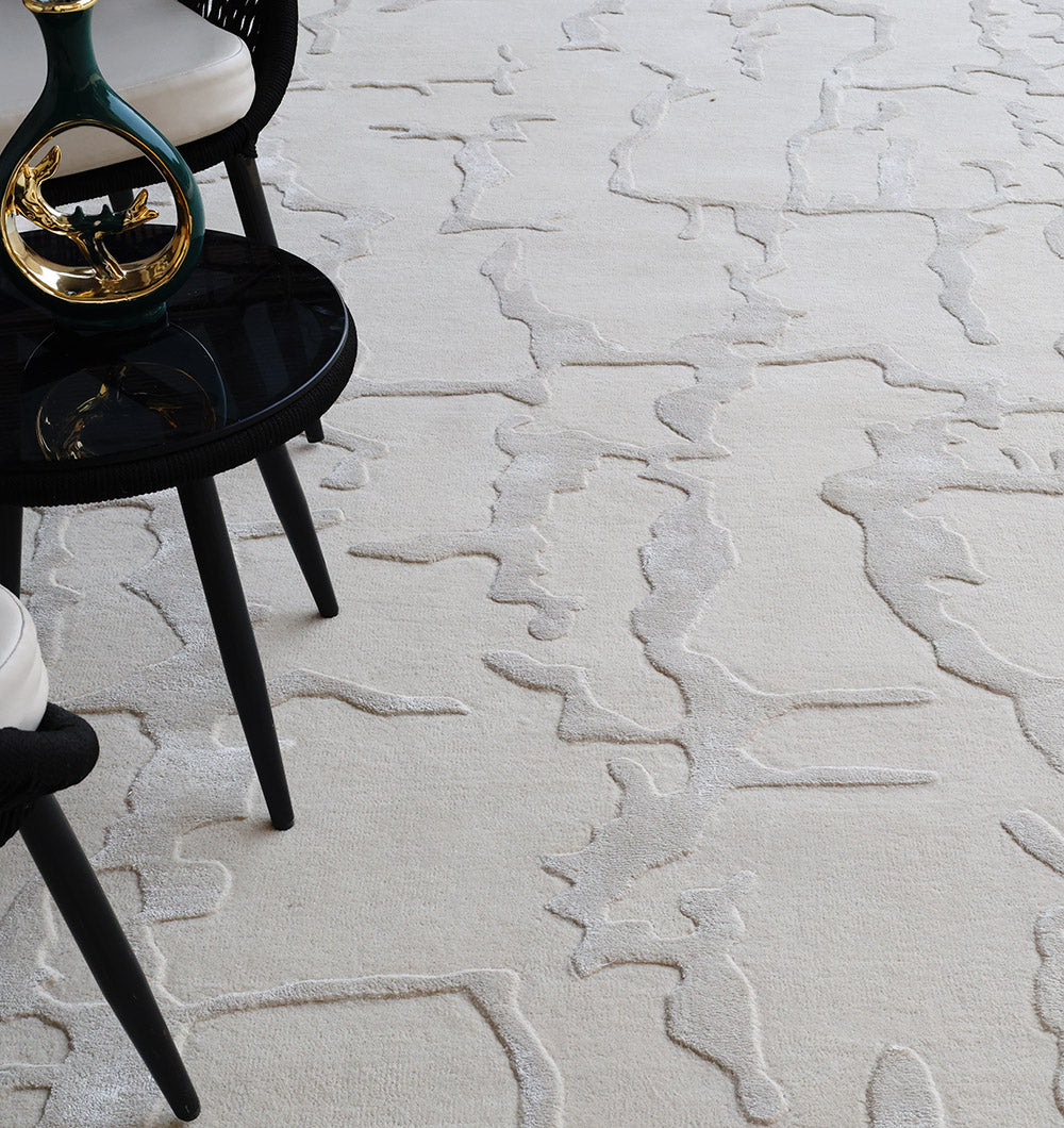 Abstract Textured Beige Carpet HTWV-163 Handmade Design – 300×400 cm