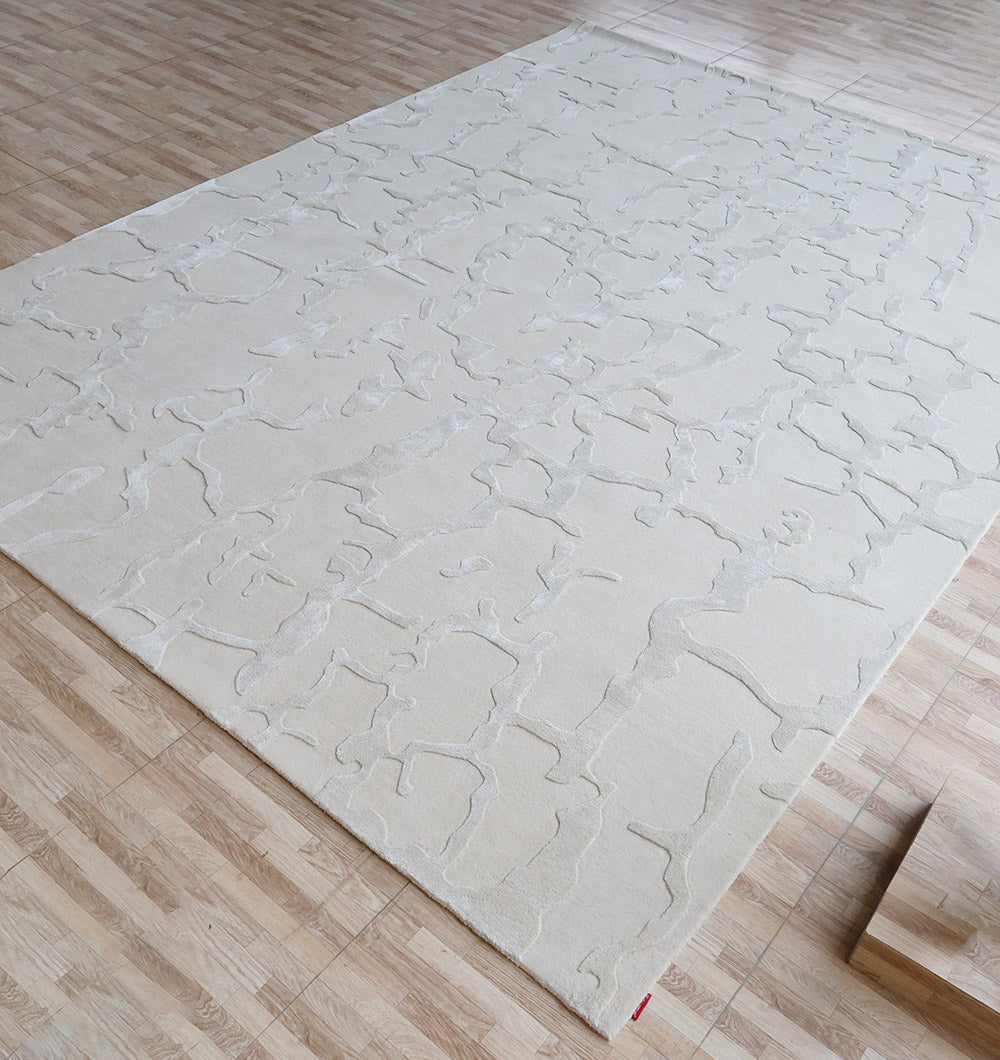 Abstract Textured Beige Carpet HTWV-163 Handmade Design – 300×400 cm