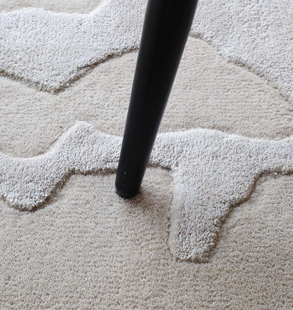 Abstract Textured Beige Carpet HTWV-163 Handmade Design – 300×400 cm