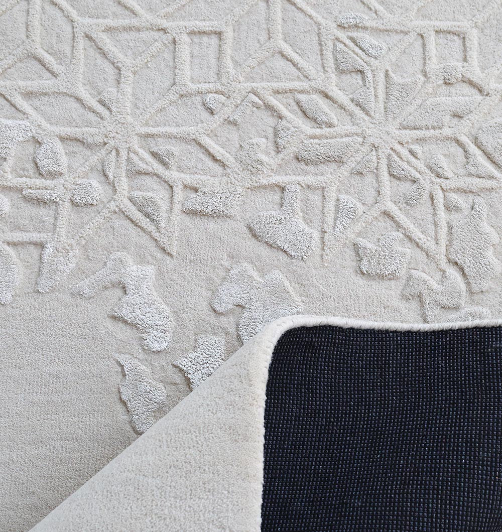 Modern Geometric HTWV-165 Handmade Carpet – Natural Tone, 200×300 cm