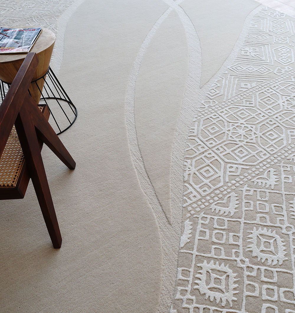 Artisan Patterned HTWV-167 Natural & White Handmade Carpet – (300×400 cm)