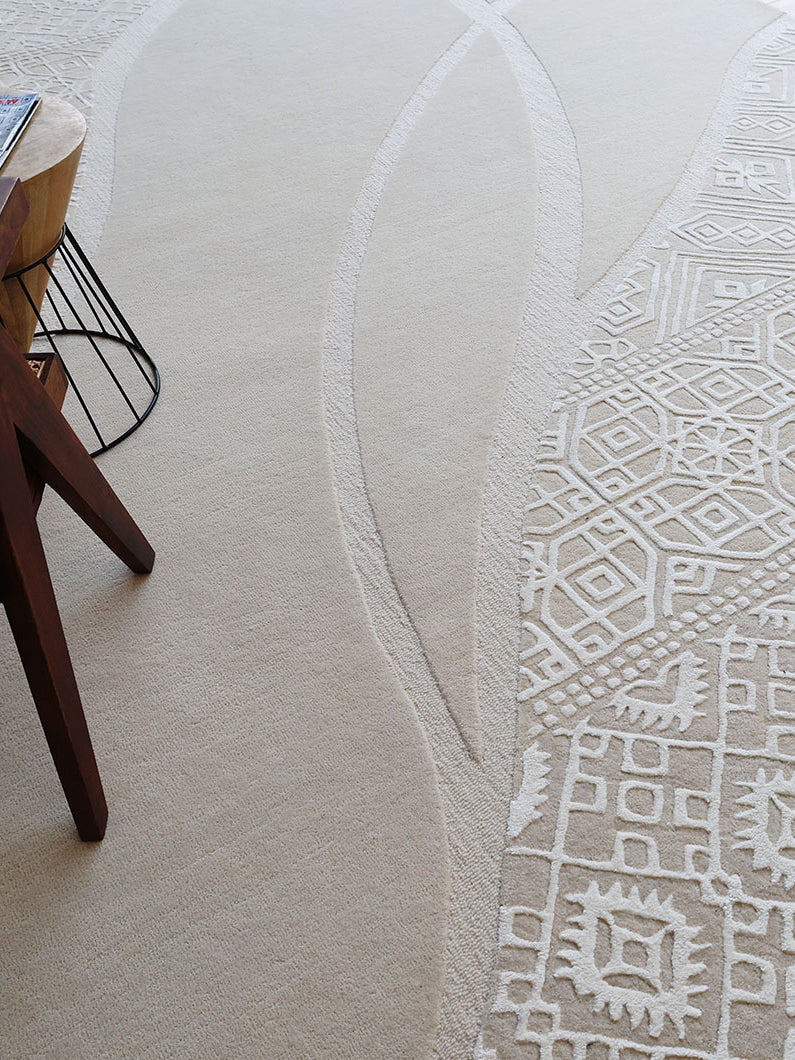Artisan Patterned HTWV-167 Natural & White Handmade Carpet – (300×400 cm)