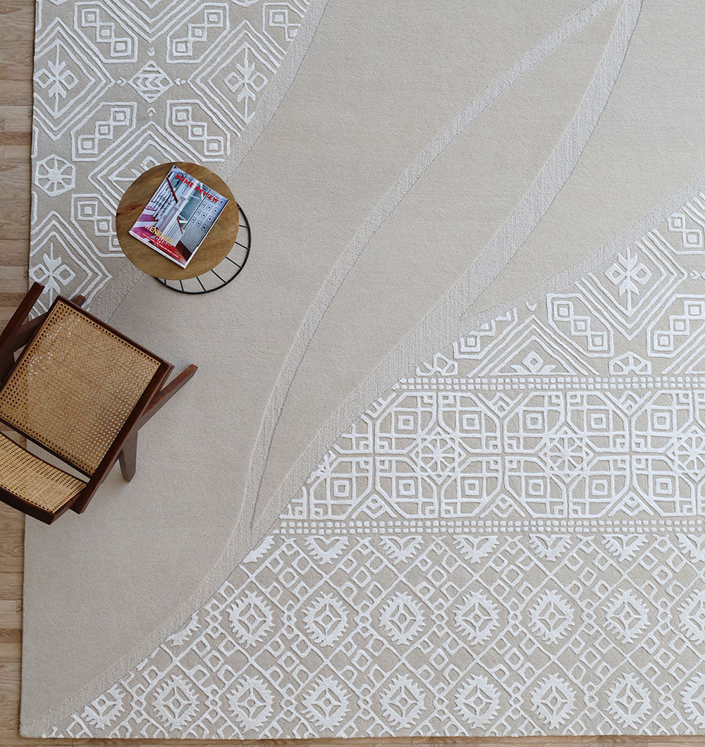 Artisan Patterned HTWV-167 Natural & White Handmade Carpet – (300×400 cm)