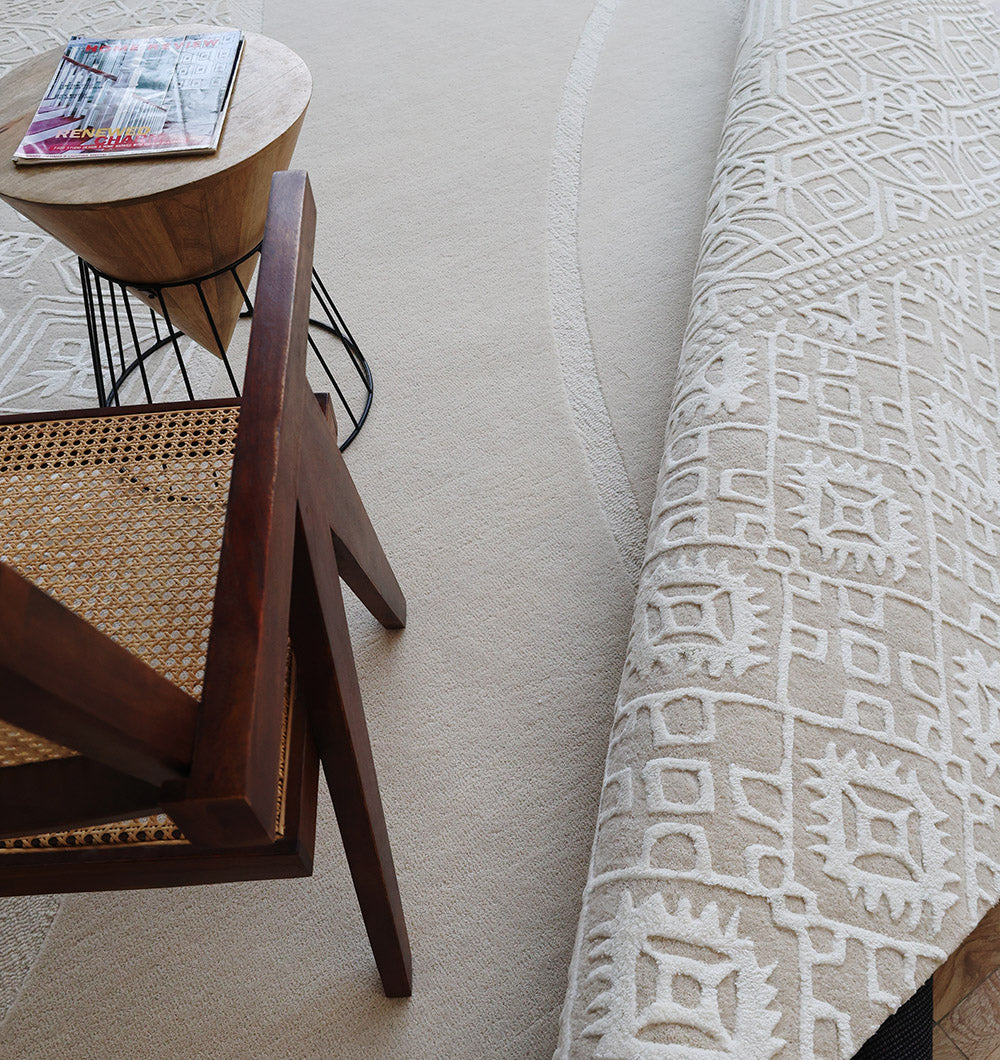 Artisan Patterned HTWV-167 Natural & White Handmade Carpet – (300×400 cm)