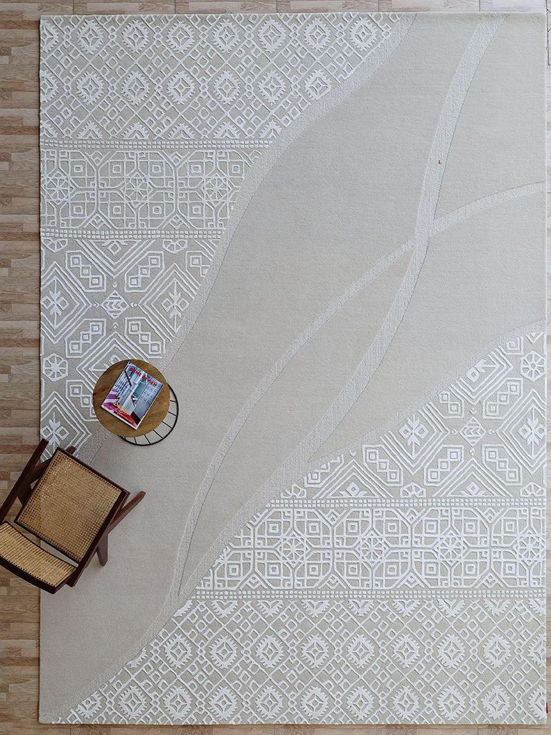 Artisan Patterned HTWV-167 Natural & White Handmade Carpet – (300×400 cm)