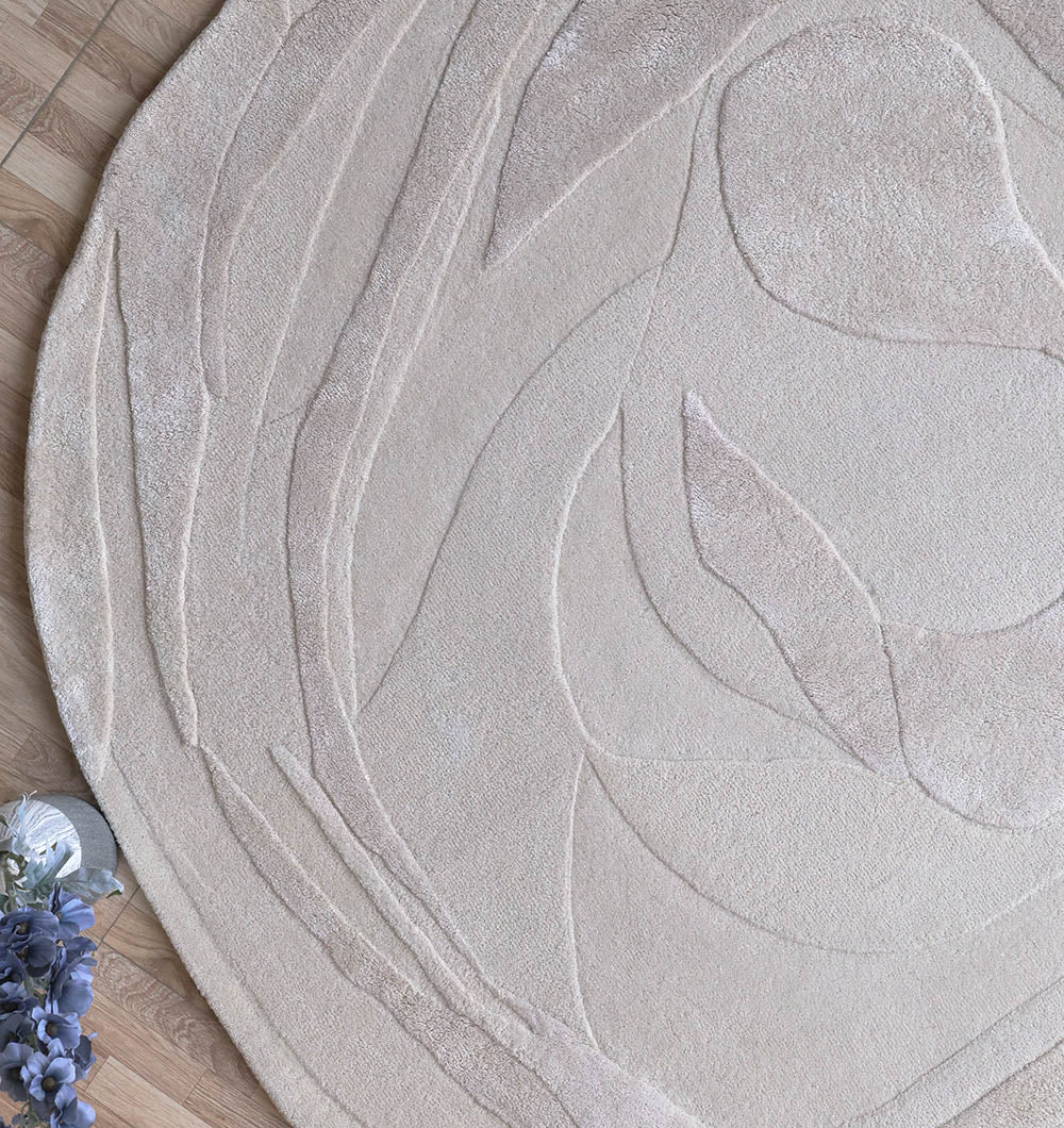 Organic Flow HTWV-169 Handmade Round Carpet – Luxury 200 CM Round