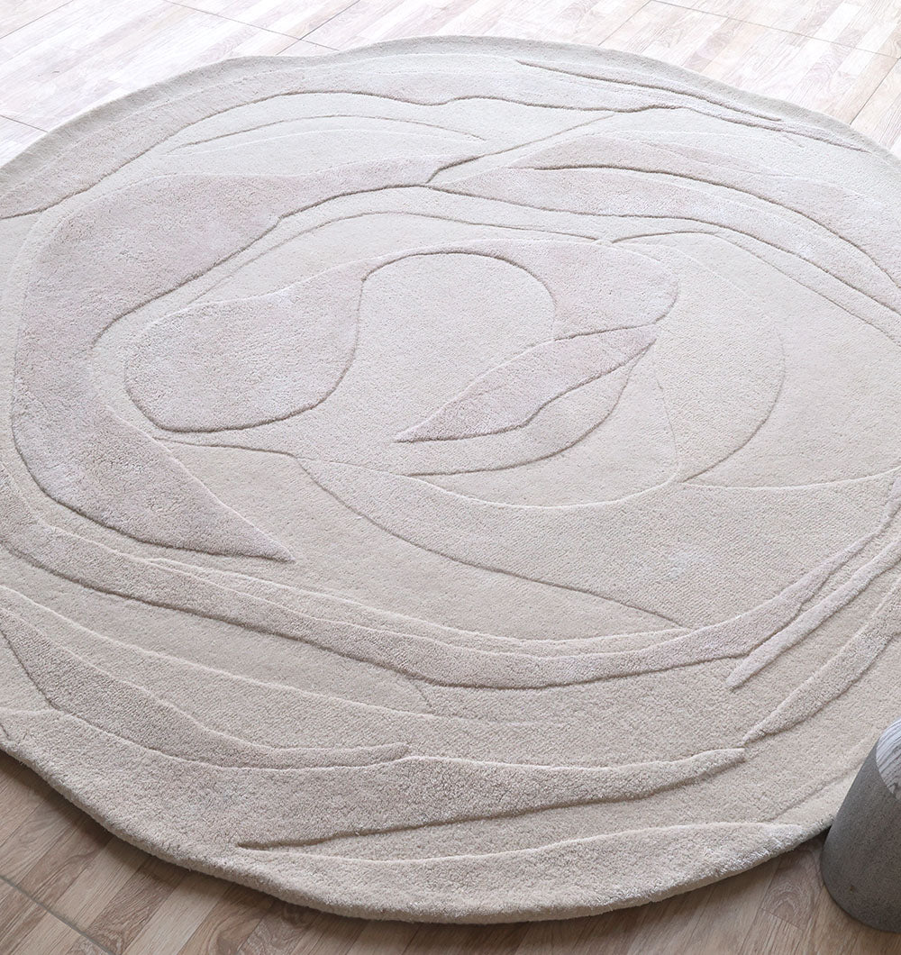 Organic Flow HTWV-169 Handmade Round Carpet – Luxury 200 CM Round