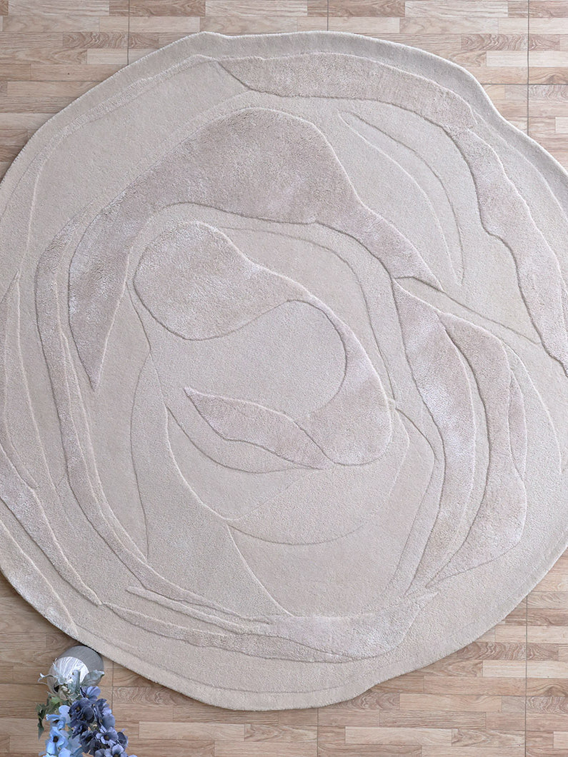 Organic Flow HTWV-169 Handmade Round Carpet – Luxury 200 CM Round